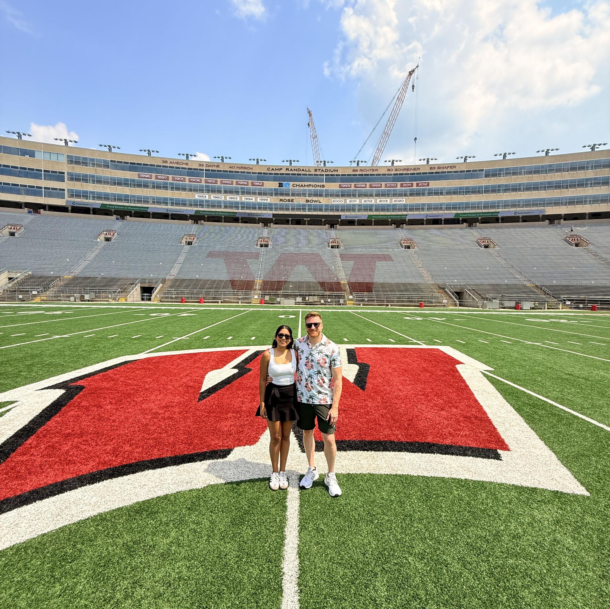 Honeymoon at Camp Randall Stadium (just kidding) 😄