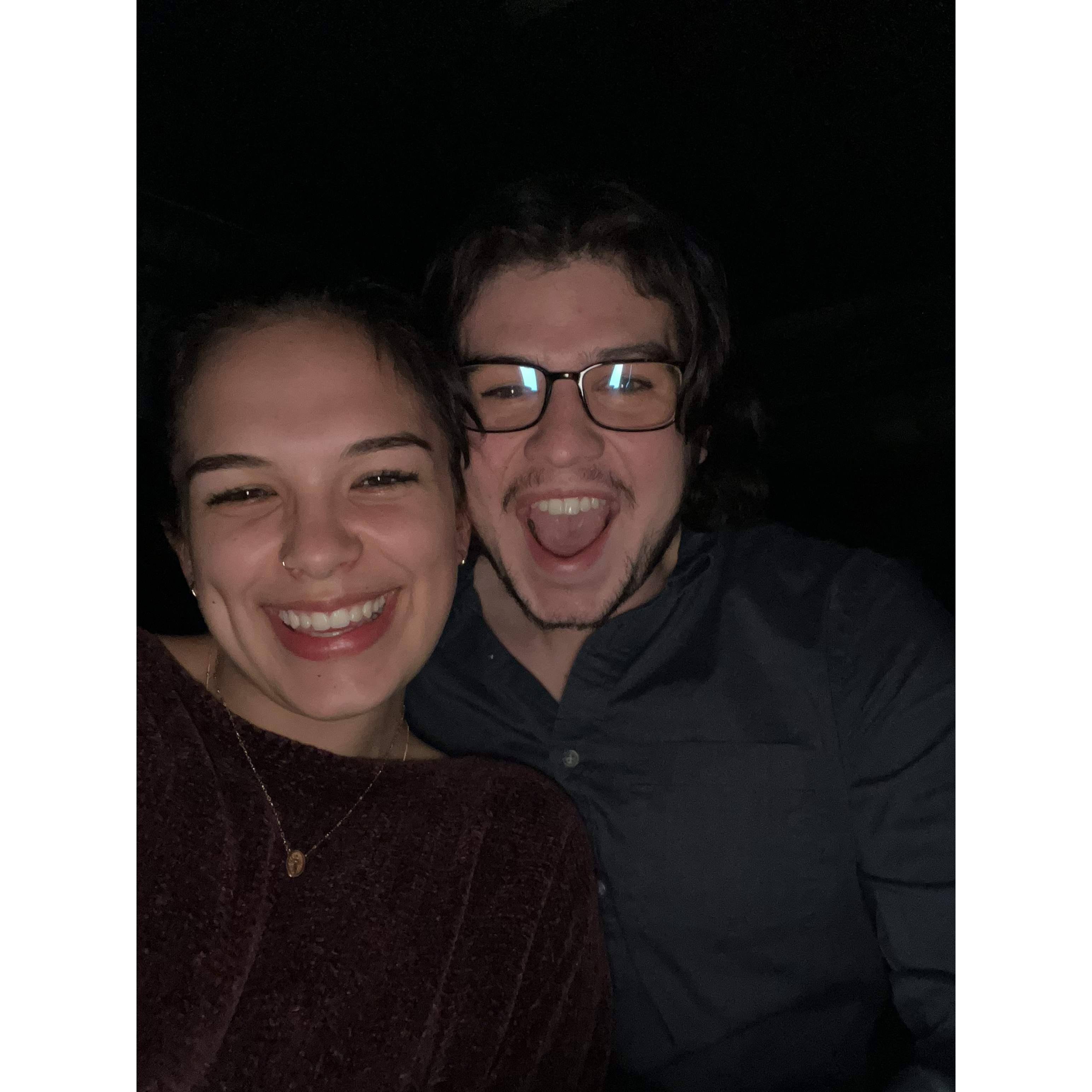 Concert date night turned into a blackout party. (The power went out at Harry's!)