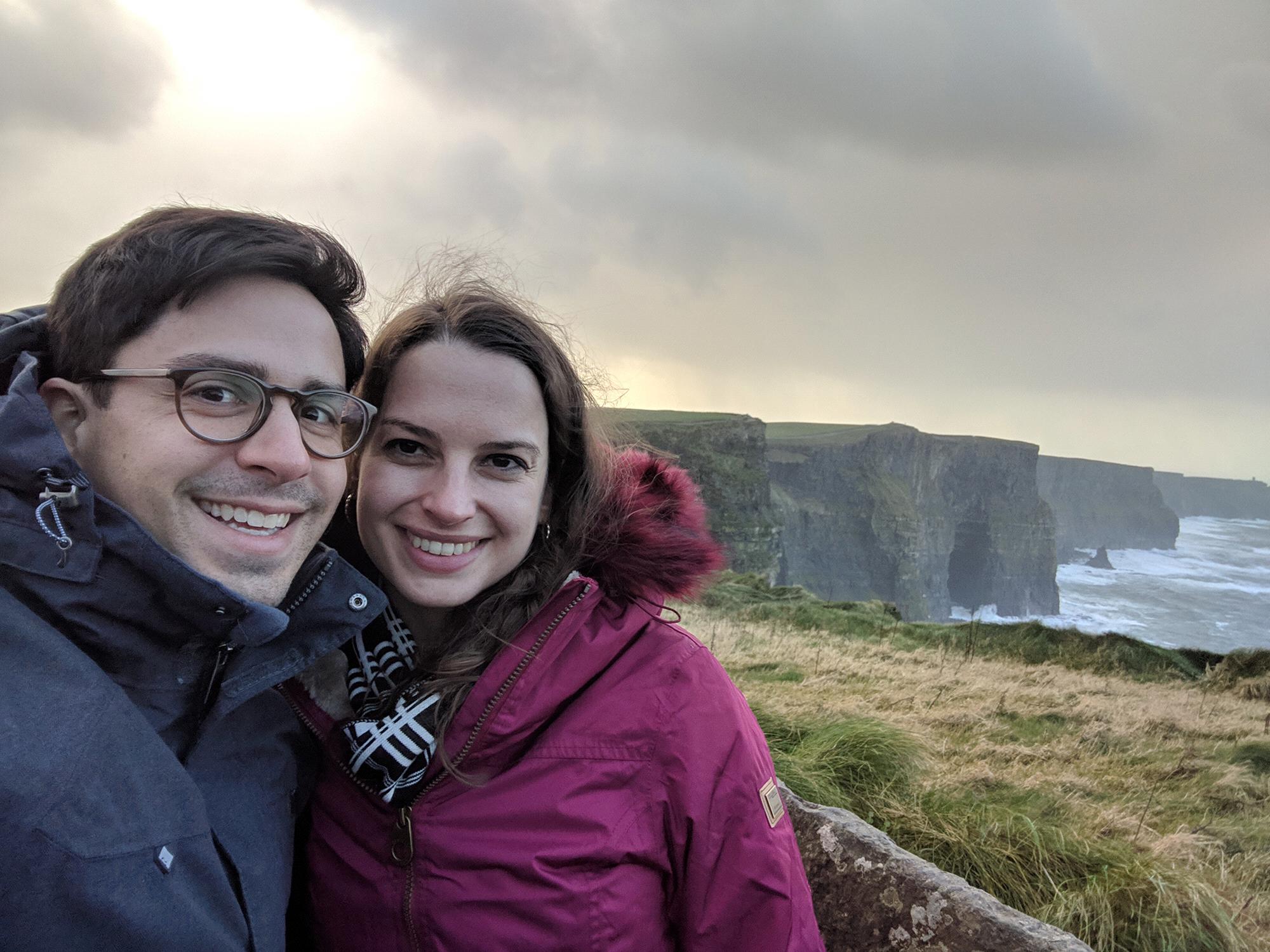 A photo from the Cliffs of Moher in Ireland. Brian was so happy to experience his first trip to Europe with Jennifer.