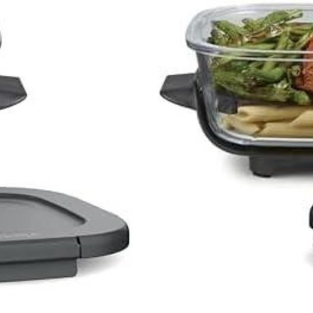 Ninja 6 Cup TempWare Glass Container with Leak-Proof Storage lid, Compatible Crispi Portable Cooking System, Microwave, Freezer and Dishwasher Safe, PFAS Free Glass Cooking Surface