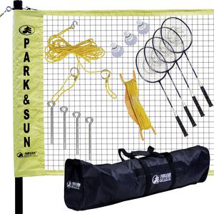 Park & Sun Sports Portable Indoor/Outdoor Badminton Net System with Carrying Bag and Accessories: Professional Series