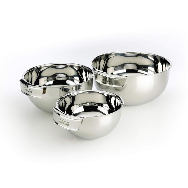 All-Clad Stainless Steel Mixing Bowls, 3-Piece, Silver