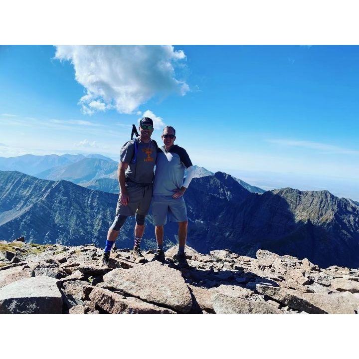 Griffin and his Dad on top of a fourteener!