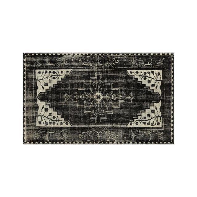 Anice Black Hand Knotted Oriental-Style Rug 5'x8'