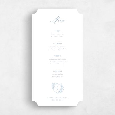 Blue Ticket Wedding Menu - Serrano