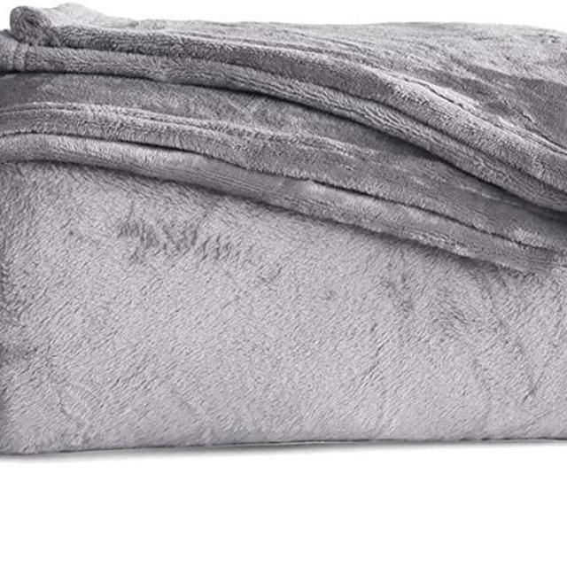 Fleece Blanket Throw Size Grey Lightweight Super Soft Cozy Luxury Bed Blanket Microfiber
