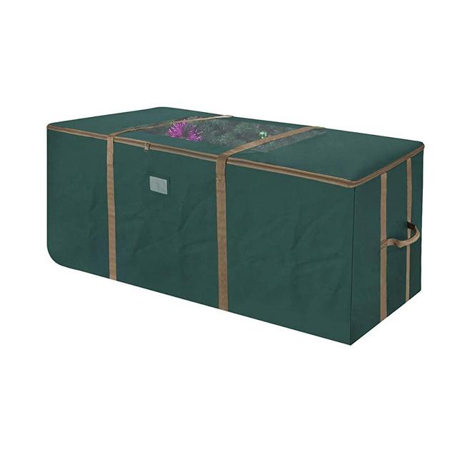 Rolling Christmas Tree Storage Bag - Heavy-Duty Storage Tote for 12-Foot Artificial Trees and Holiday Decorations (Green) by Elf Stor