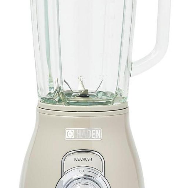 Haden Power Blender, 1.75 Liter Glass Jug, High Power 700W Motor, 5 Speed Settings, Pulse and Ice Crush Buttons, Stainless Steel, Putty/Chrome