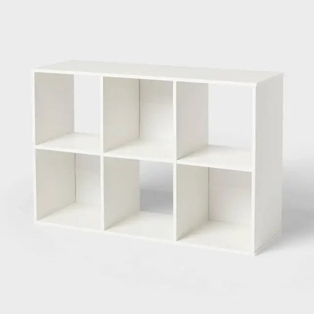 6 Cube Book Decorative Book Shelf White - Brightroom™