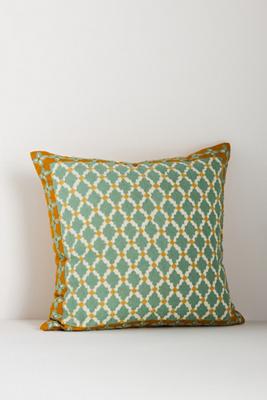 Freya Linen Embroidered Geometric Pillow