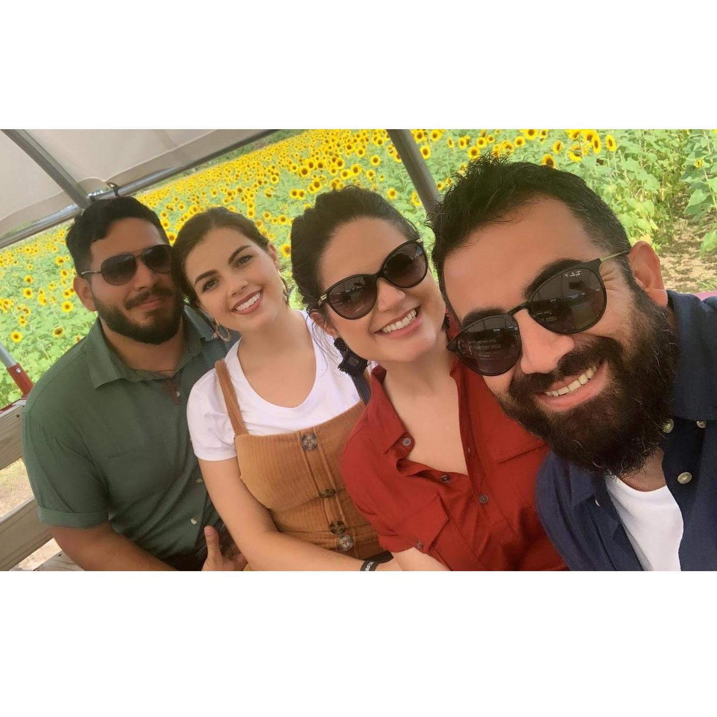 First double date with Gaby and Tomas (Vero's sister & brother-in-law!) We had a great day at Berry Farms, walking through the sunflower field, & trying some delicious milkshakes!