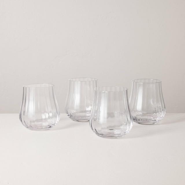 Set of 4 14oz Short Water Glasses Clear - Hearth & Hand™ with Magnolia