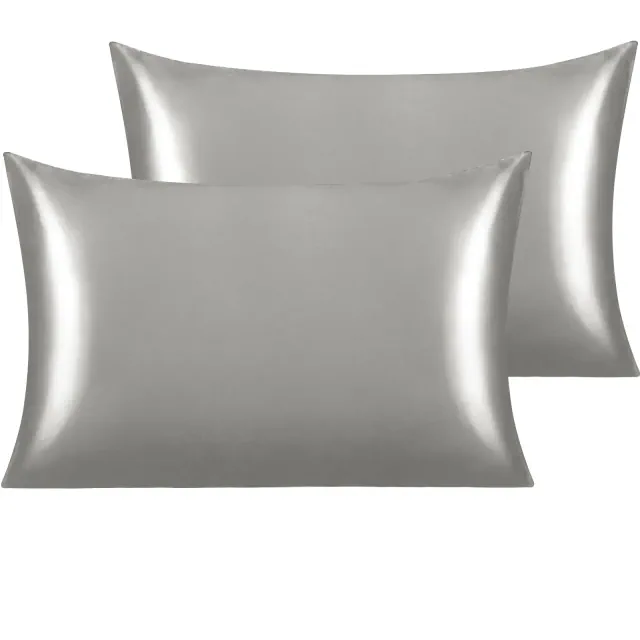 2 Pack Satin Pillowcases for Hair and Skin, Luxurious and Silky Pillow Cases with Envelope Closure - NTBAY