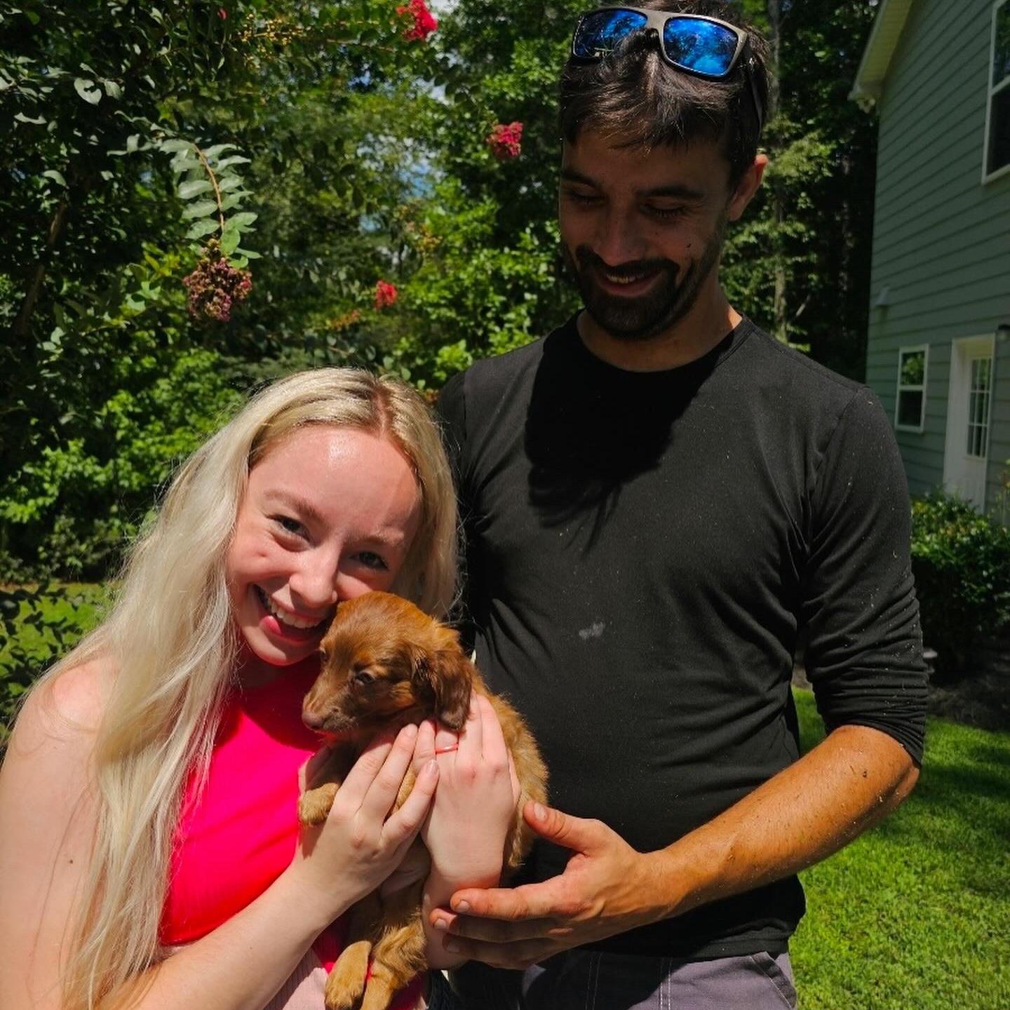 The day we got our puppy Penny 🐾