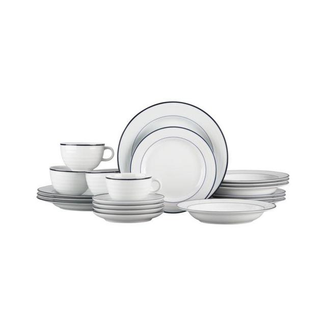 Roulette Blue Band 20-Piece Dinnerware Set