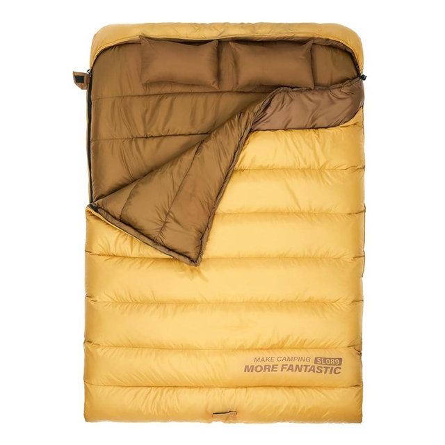 BISINNA Double Sleepinag Bag for Adults Two Person Queen Size Camping Sleeping Bag for All Season Backpacking Hiking Cold Weather with Compression Sack