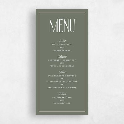 Green Wedding Menu - Trogir