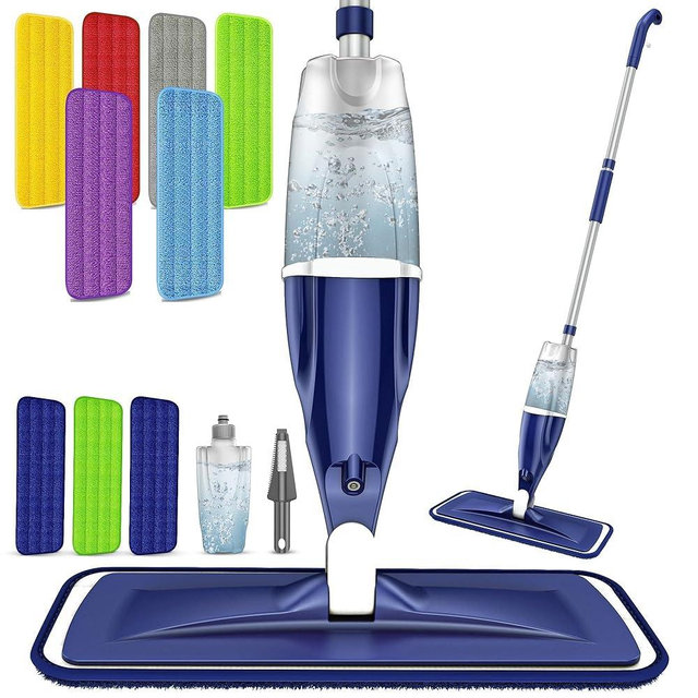 Wet Dry Hardwood Floor Mops with 9 Washable Reusable Pads for Swiffer Powermop
