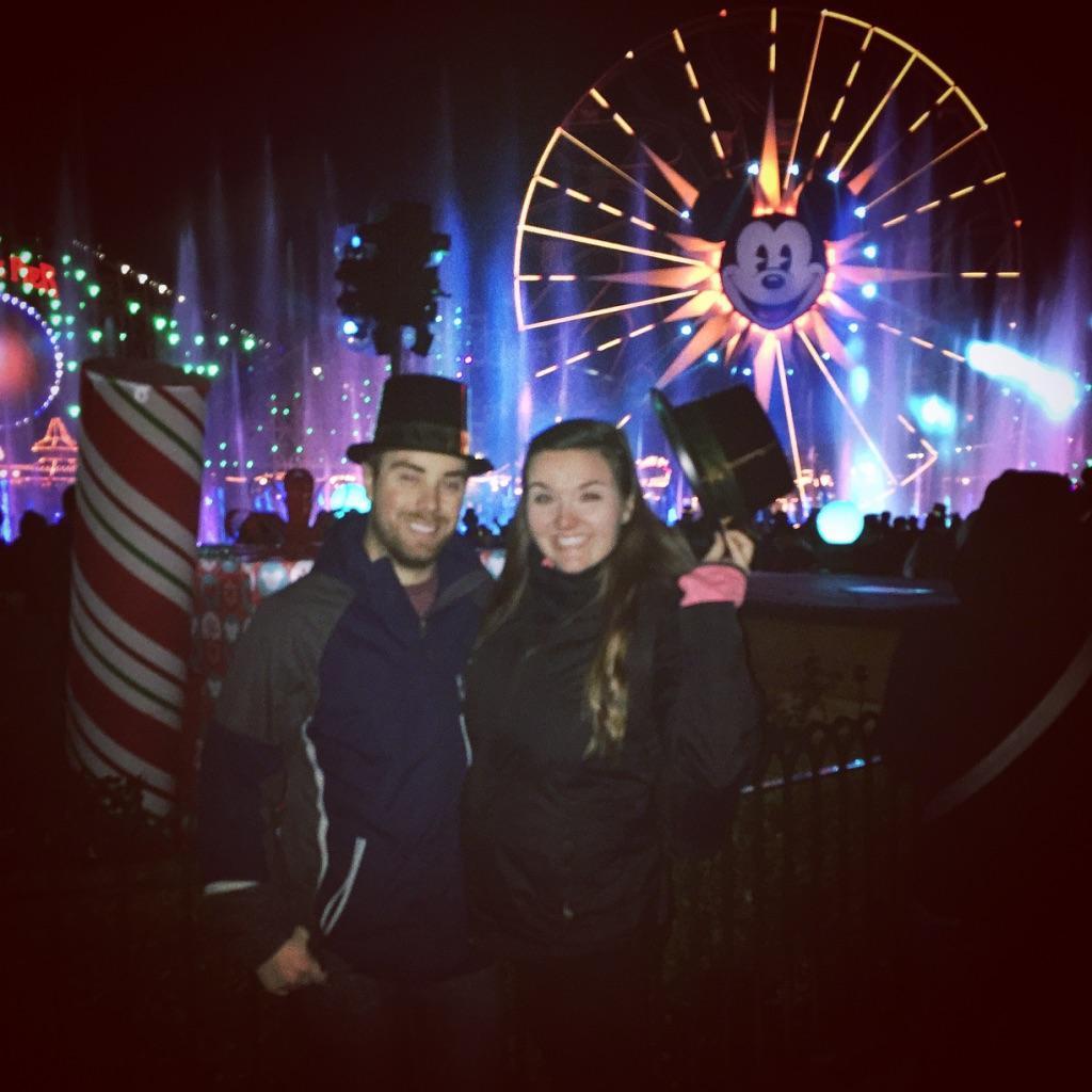 Ringing in 2017 at Disney's California Adventure New Years Eve Party. The countdown was punctuated by fountains, pyrotechnics, fireballs and lasers! [2016-2017]
