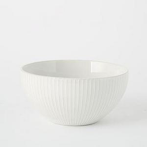 Textured Serve Bowl, White Lines