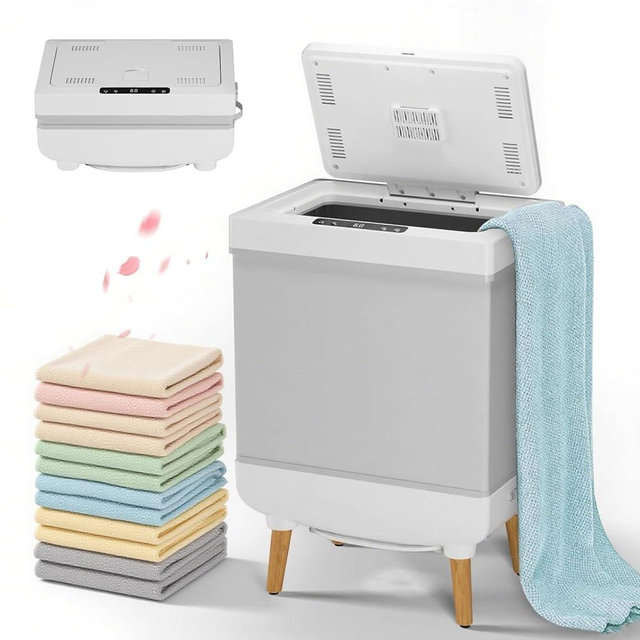 ActiveTrail Foldable Towel Warmer Bucket with High-Temp Fabric Liner and Support Legs, Portable Heated Towel System for Home, Spa, Salon and Bathroom Use
