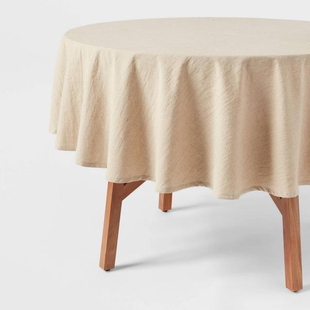 70" Cotton Linen Blend Holiday Round Tablecloth - Threshold™