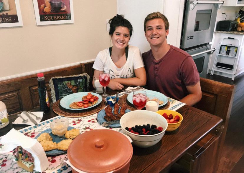 First time cooking together, summer 2018