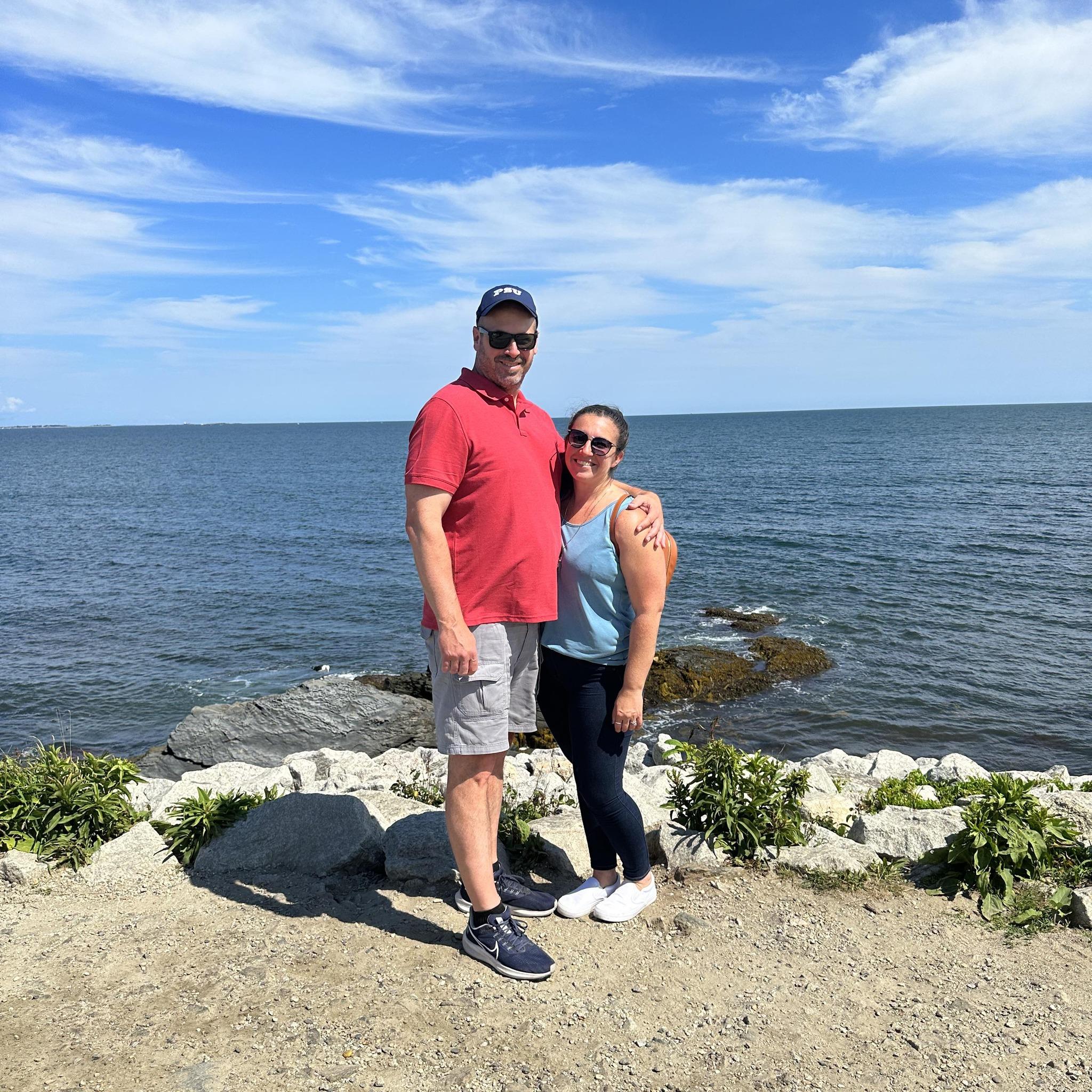Our first stop of the Cliff Walk in Newport, RI