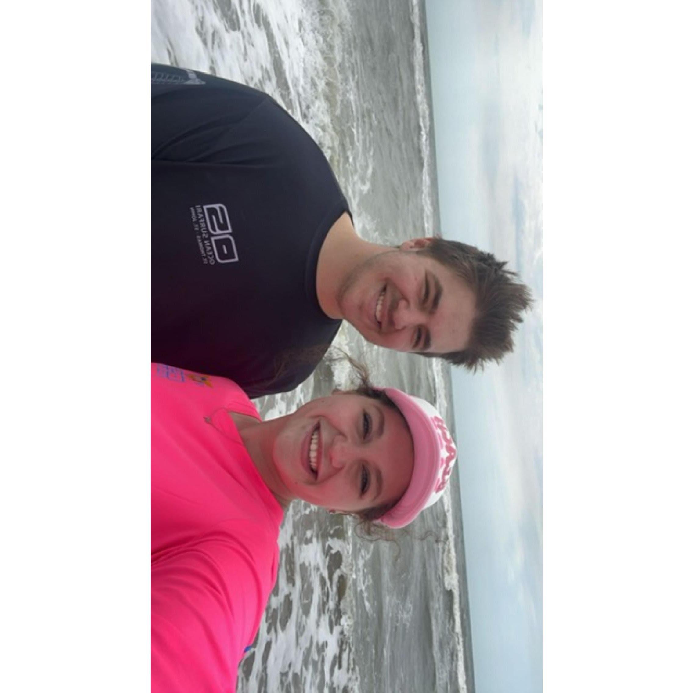 Mikes first time in the ocean!!!!