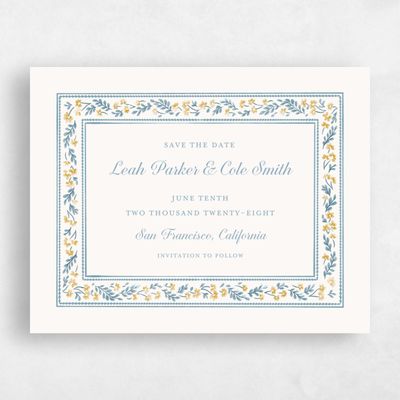 Blue Magnet Wedding Save the Date - Pervenche Landscape
