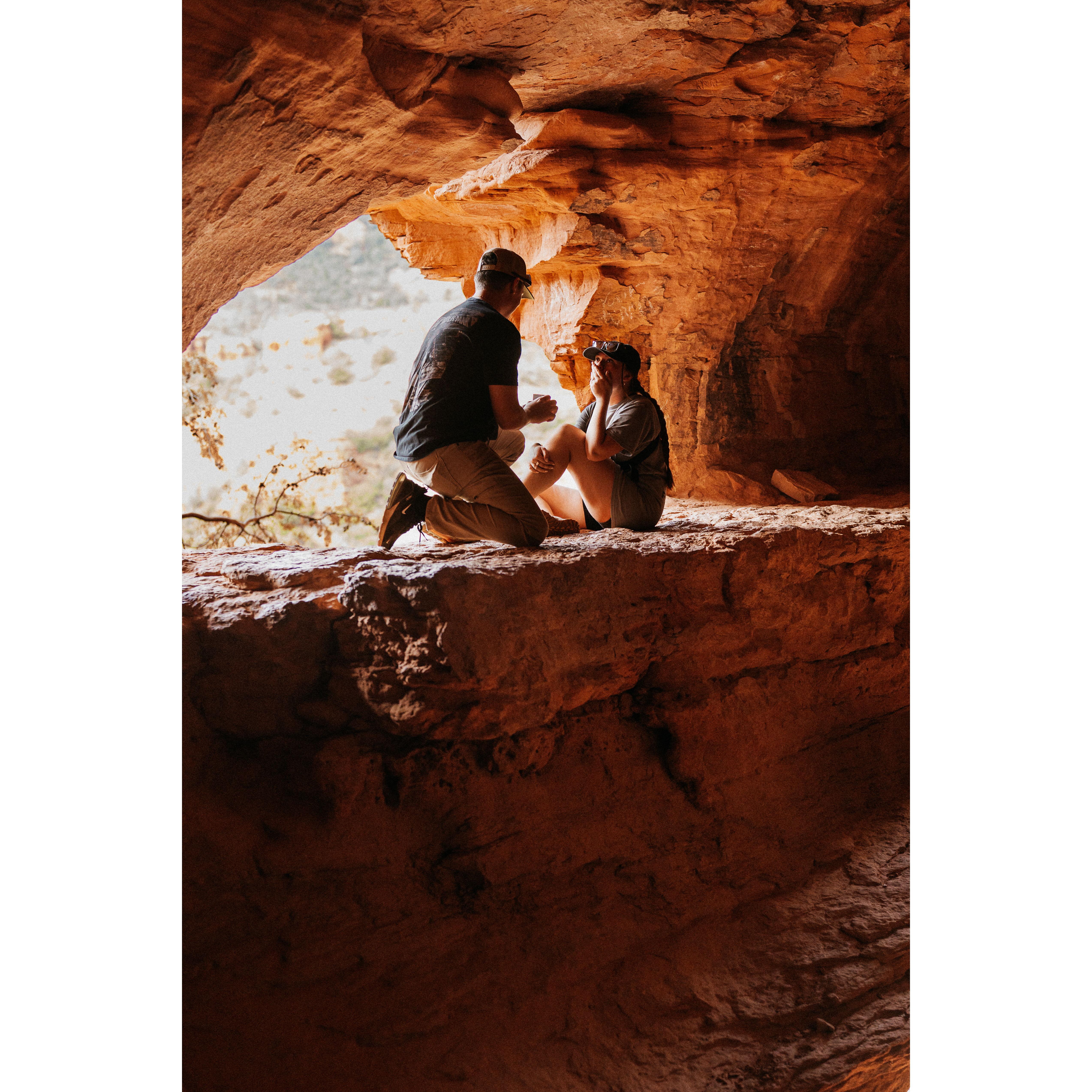Our proposal in Soldier's Cave in Sedona, Arizona