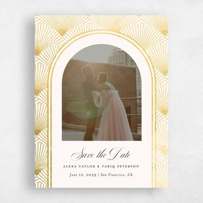 Beige Photo Wedding Save the Date - Hayden Photo Foil