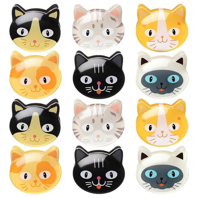Tigeen 12 Pcs Cat Bag Clips Kitten Bag Clips Set Multipurpose Cute Kitten Snack Chip Sealer Clip Cute Cat Party Supplies for Photos Notespapers Kitchen Gadgets
