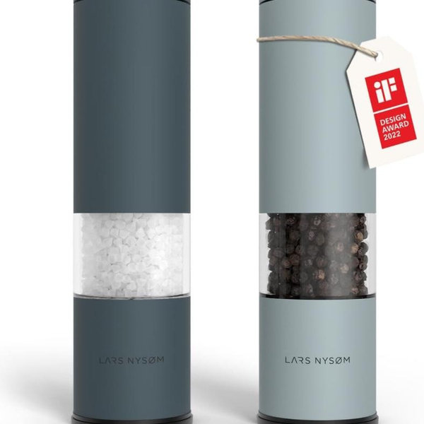 LARS NYSØM Salt and Pepper Grinder Set | Stone Blue / Blue Sky