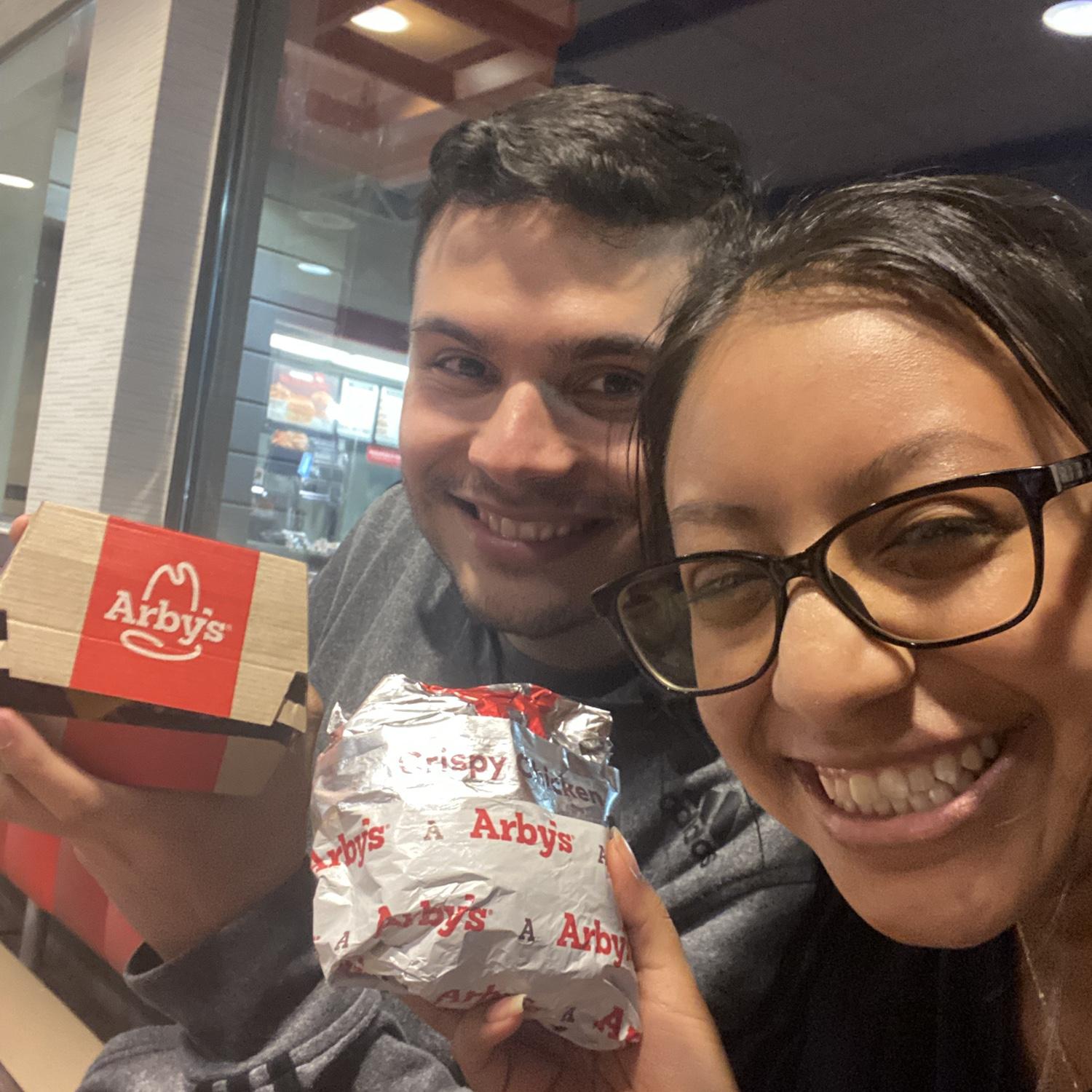 Eating at Manny's favorite fast food chain!
