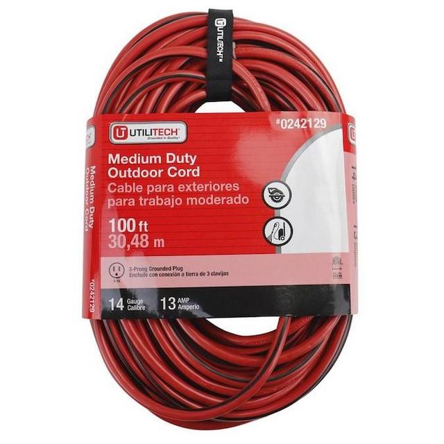 Utilitech 100-ft 14/3 3-Prong Outdoor Sjtw Medium Duty General Extension Cord