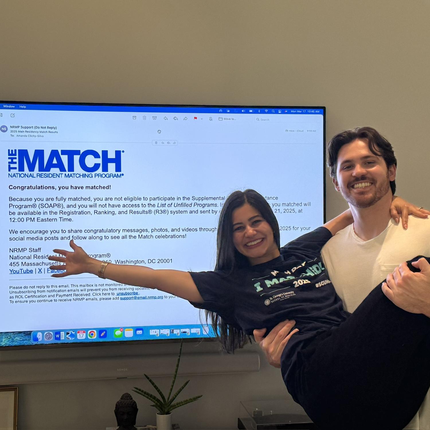 The day Mandy found out she matched into her dream specialty of dermatology!