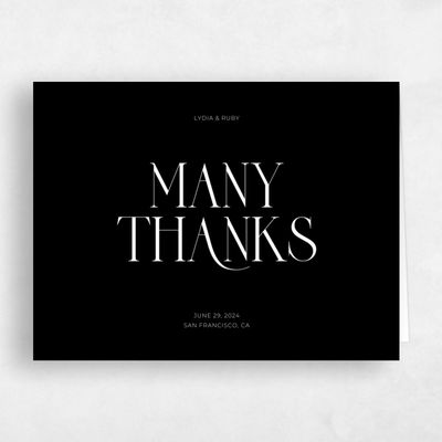 Black Wedding Thank You - Amberley Landscape