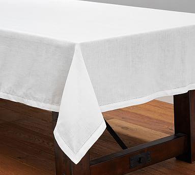 PB Classic Belgian Flax Linen Hemstitch Tablecloth