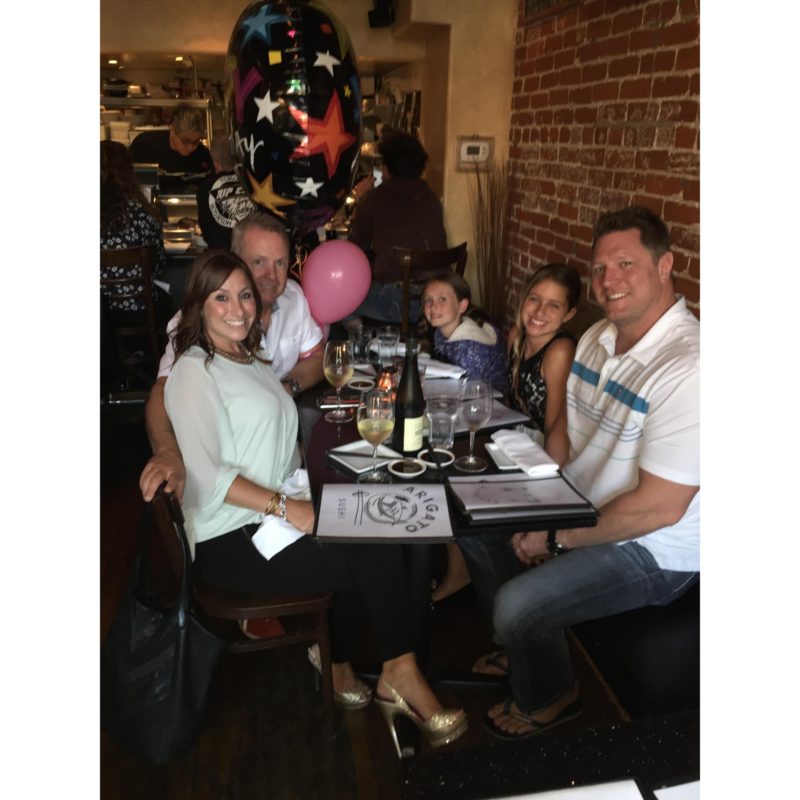 Mer's annual birthday dinner at Arigato!