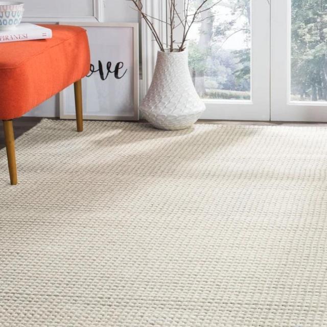 Wayfair - Tulane Hand-Woven Beige Silver/Ivory Area Rug