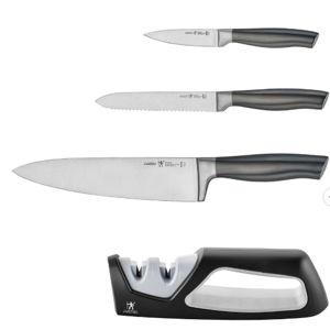 Graphite 4-pc Chef Knife Set w/Sharpener