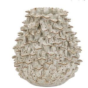Handmade White Coral Ceramic Vase | 6 x 5in