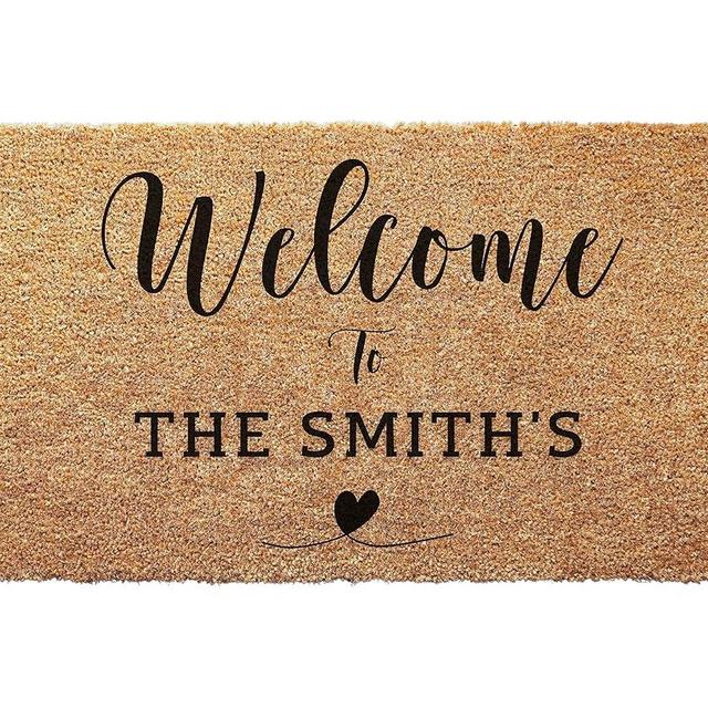 Welcome Doormat Heart Design | Decorative Doormats - Funny Entryway, Home Decoration, Personalized Rugs, Unique New Home Gift
