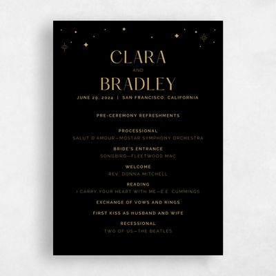 Black Wedding Program - Adhara