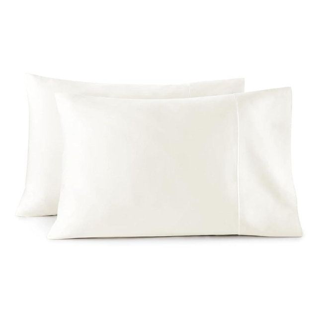 100% Organic Cotton Pillow Cases Queen Size Set of 2-100% Cotton Pillowcases GOTS Certified 500 Thread Count - Naturally Cooling Comfortable Breathable & Soft Pillow Cases (Natural, Queen)