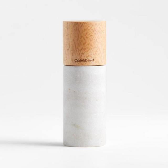 Marble and Wood Pepper Mill