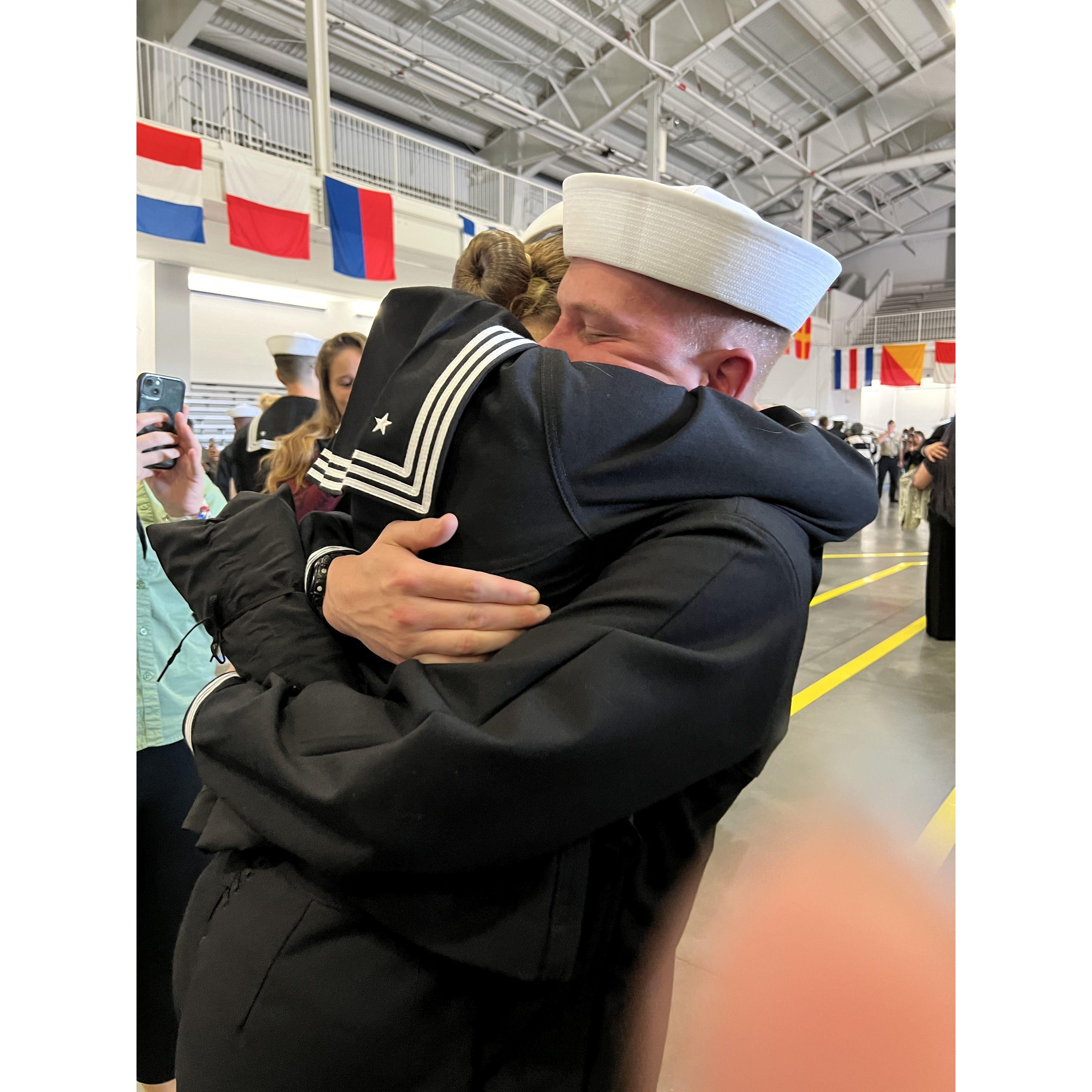 First time hugging after bootcamp