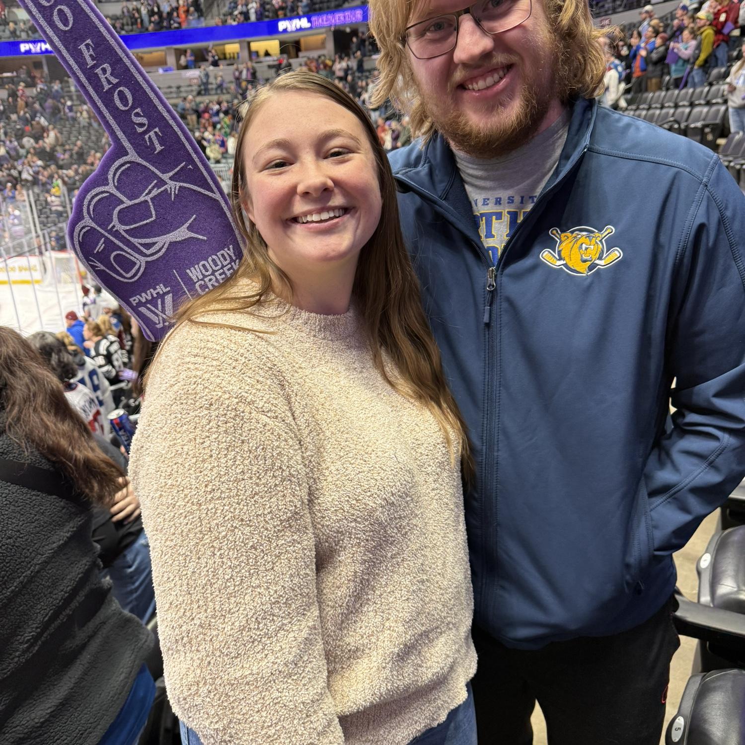 We got to go to the historic PWHL game in Denver, thank you Paige and Andy!