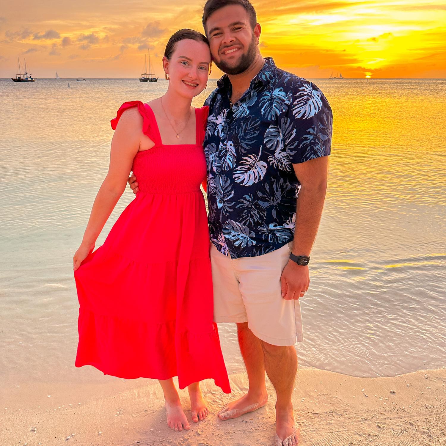 Dinner on the beach in Aruba.